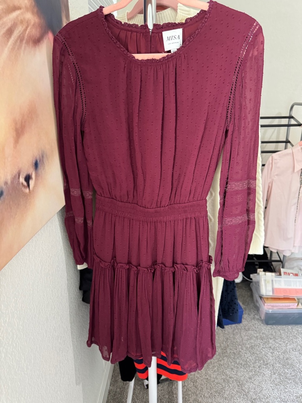 NWT Misa Los Angeles Maroon Dress Sz XS